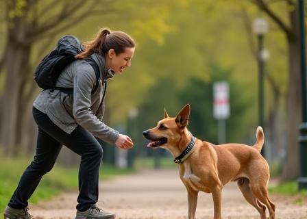 Séance d’éducation canine en plein air à Paris